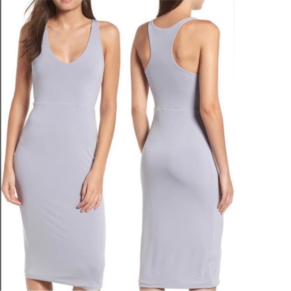 Leith racerback gray bodycon dress small
